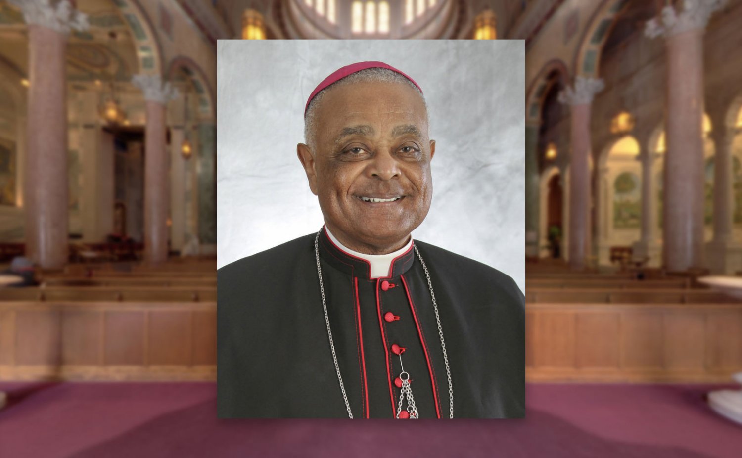 Washington Archbishop Wilton D. Gregory greets churchgoers at St. Mathews  Cathedral after the annual Red Mass in Washington on Sunday, Oct. 6, 2019.  The Supreme Court's new term starts Monday, Oct. 7. (